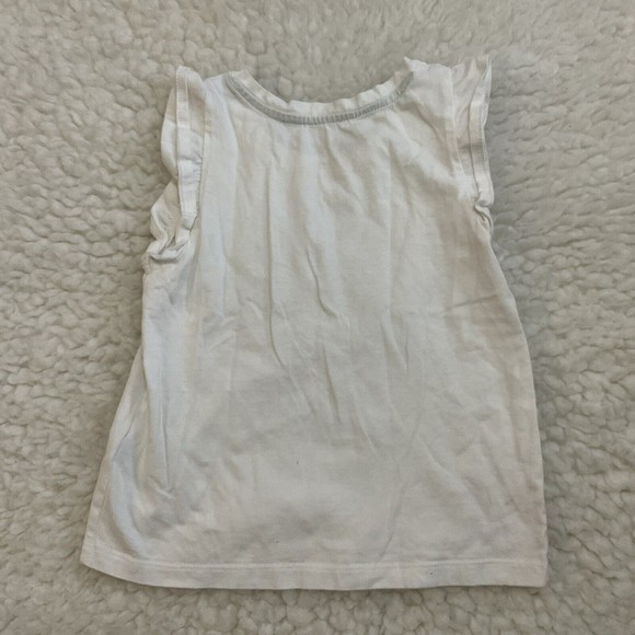 Maggie & Zoe Girls 4 Four Leaf clover White Flutter Sleeve Top size 4 US (au 7) - Picture 3 of 4